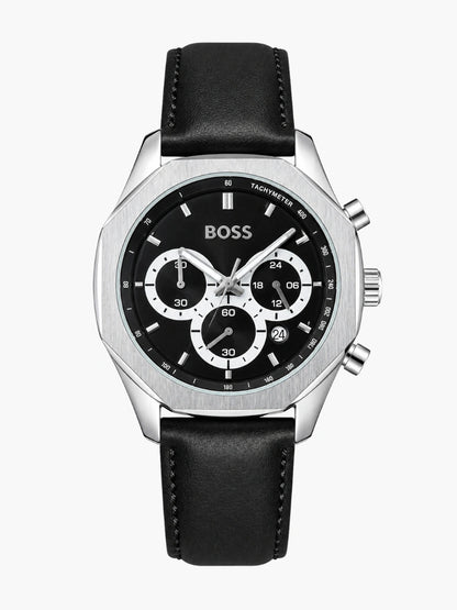 HB. Cloud Chronograph Black Leather