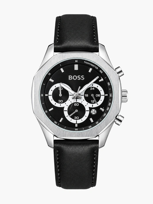 HB. Cloud Chronograph Black Leather