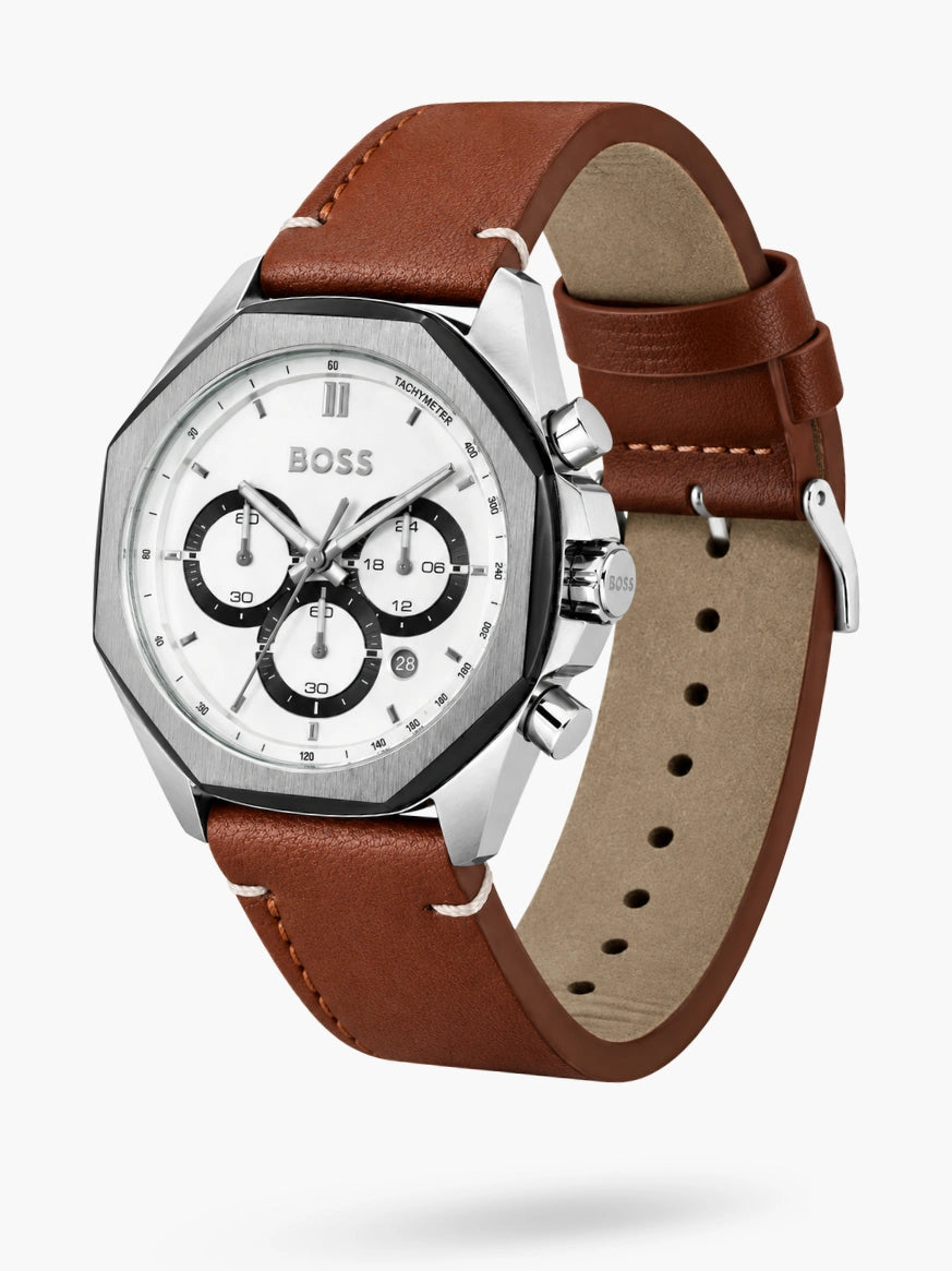 HB. Cloud Chronograph Brown Leather