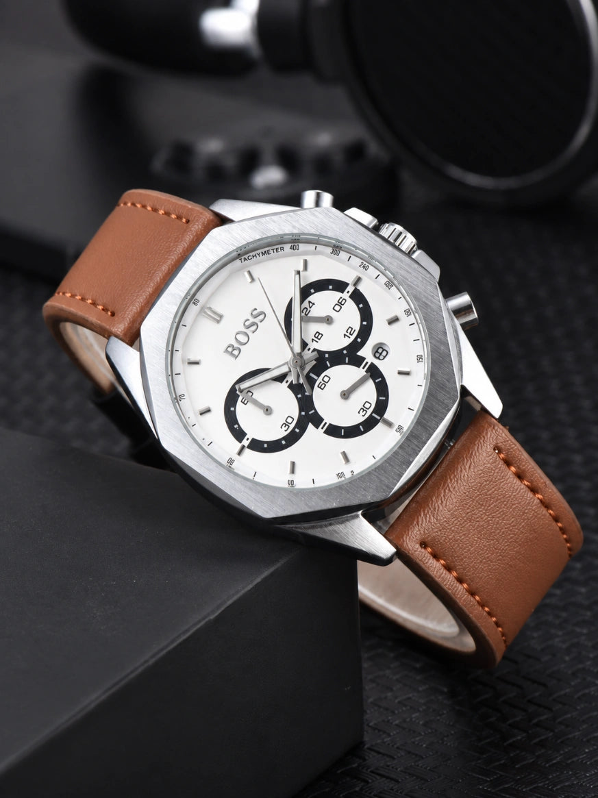 HB. Cloud Chronograph Brown Leather