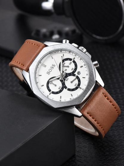 HB. Cloud Chronograph Brown Leather