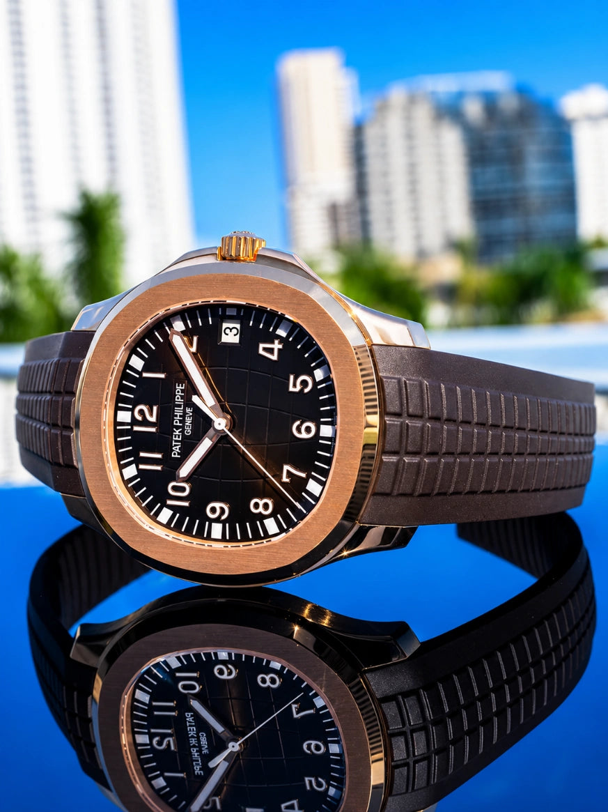 PP. Aquanaut 5167 Oro Rosa & Marrone Scuro