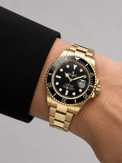 R. Submariner Date Gelbgoldfarben Schwarz
